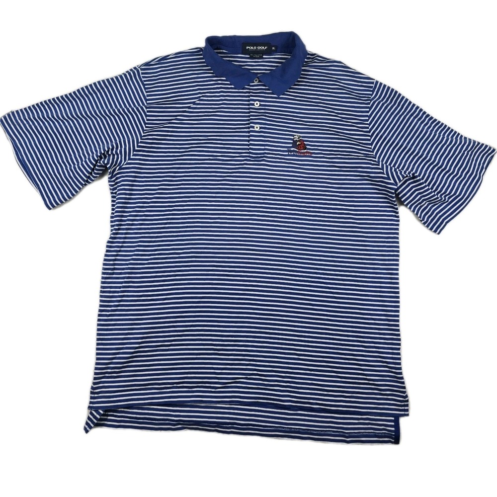 Polo Golf Ralph Lauren Men's Size XL Blue Striped Polo Short Twin Eagles